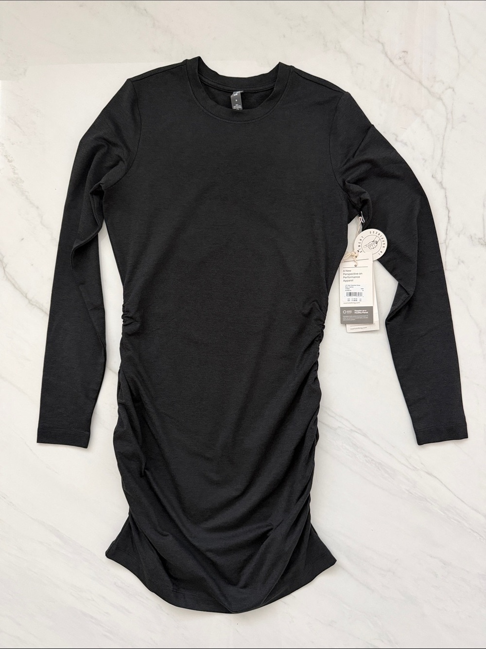 NEW Women’s Vuori L/S Halo Essential Dress in Black Heather Size Medium